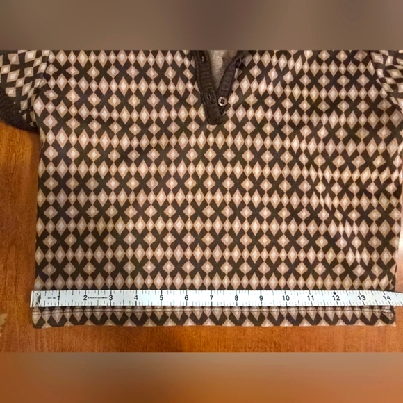 Pink Rose Shirt & Skirt Set |Sz Medium | Brown Geo Print - Picture 6 of 7